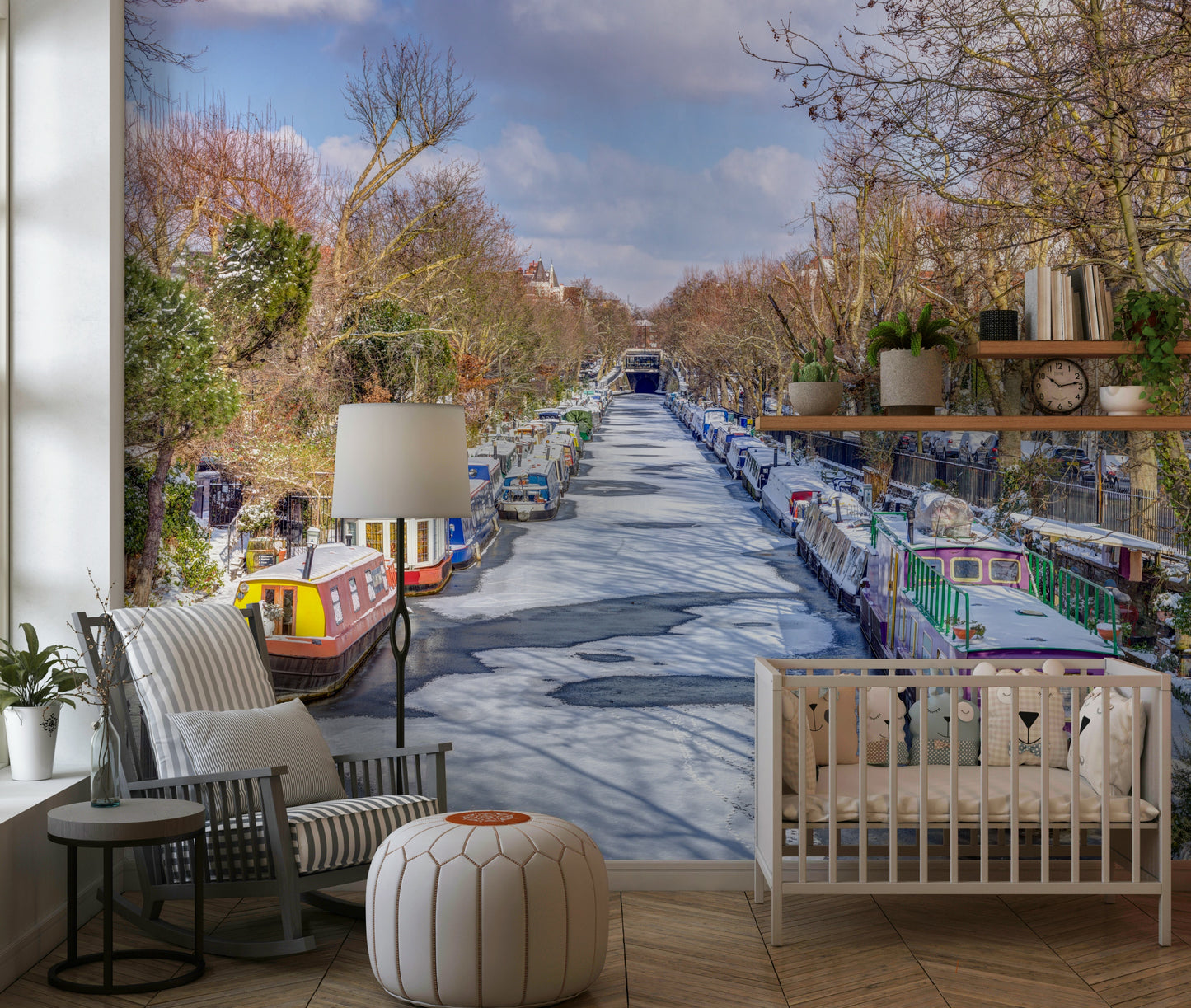 London's Frosted Waterways Wall Mural