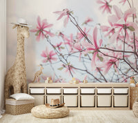 Beautiful magnolias wall mural for serene room decor

