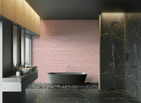 Subtle pink brick wall mural with relaxing ambiance


