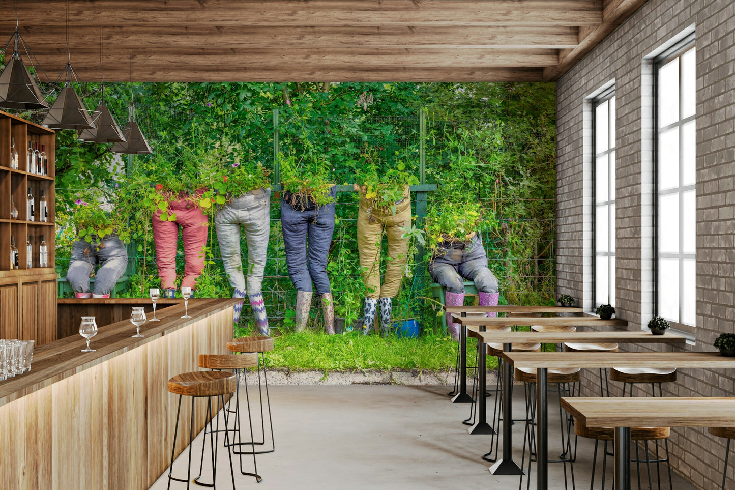 Fresh garden pants mural bringing nature indoors

