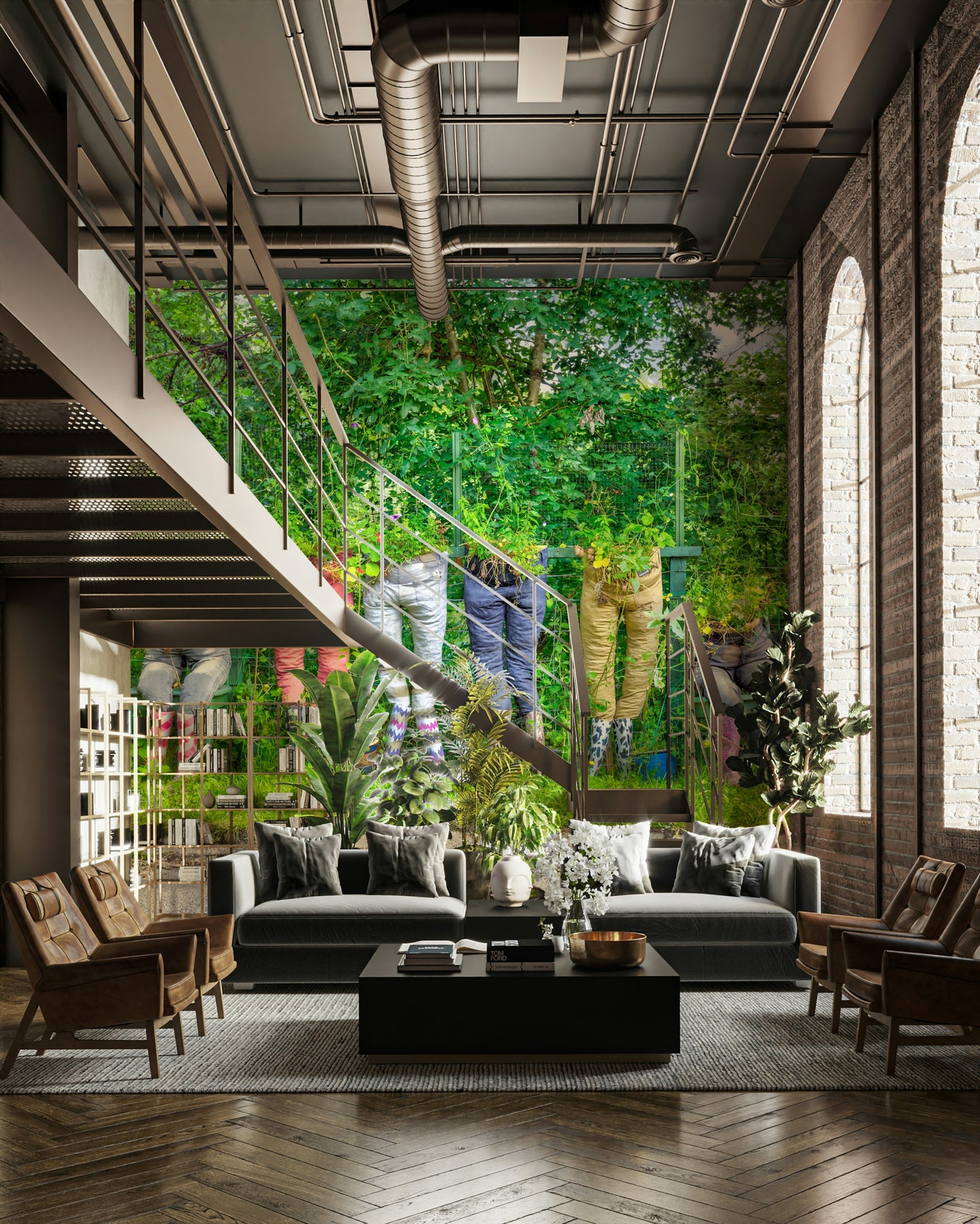 Bright garden pants mural bringing nature to life

