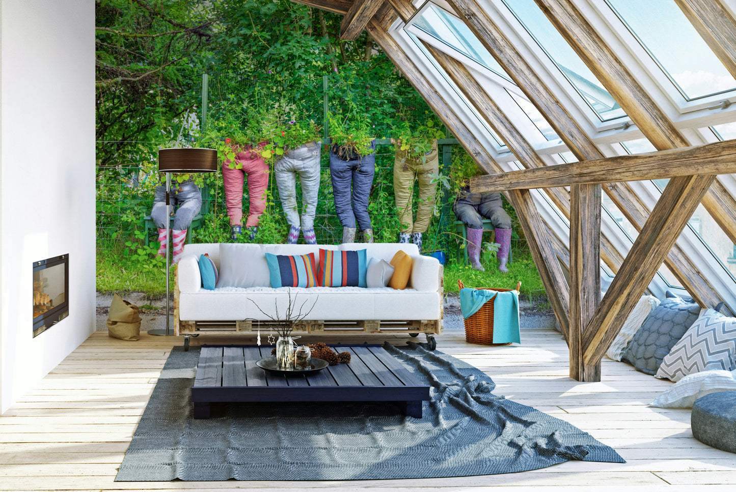 Garden pants wall mural adding fresh greenery to rooms

