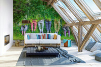 Garden pants wall mural adding fresh greenery to rooms

