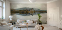 Kilchurn Castle wall mural reflecting in calm lake

