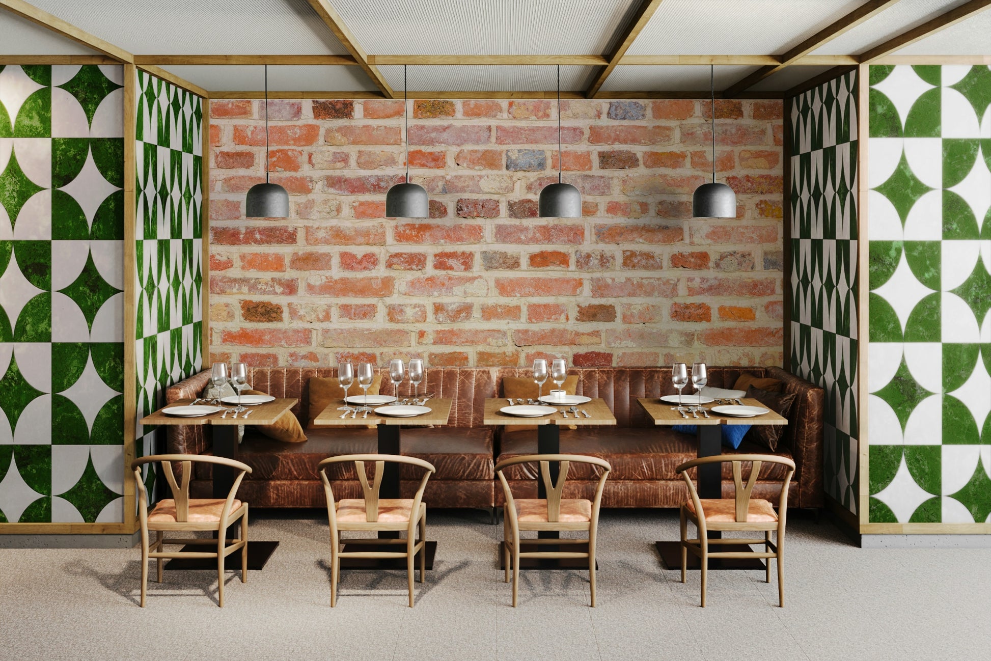 Textured timeless brick wall mural for stylish interiors

