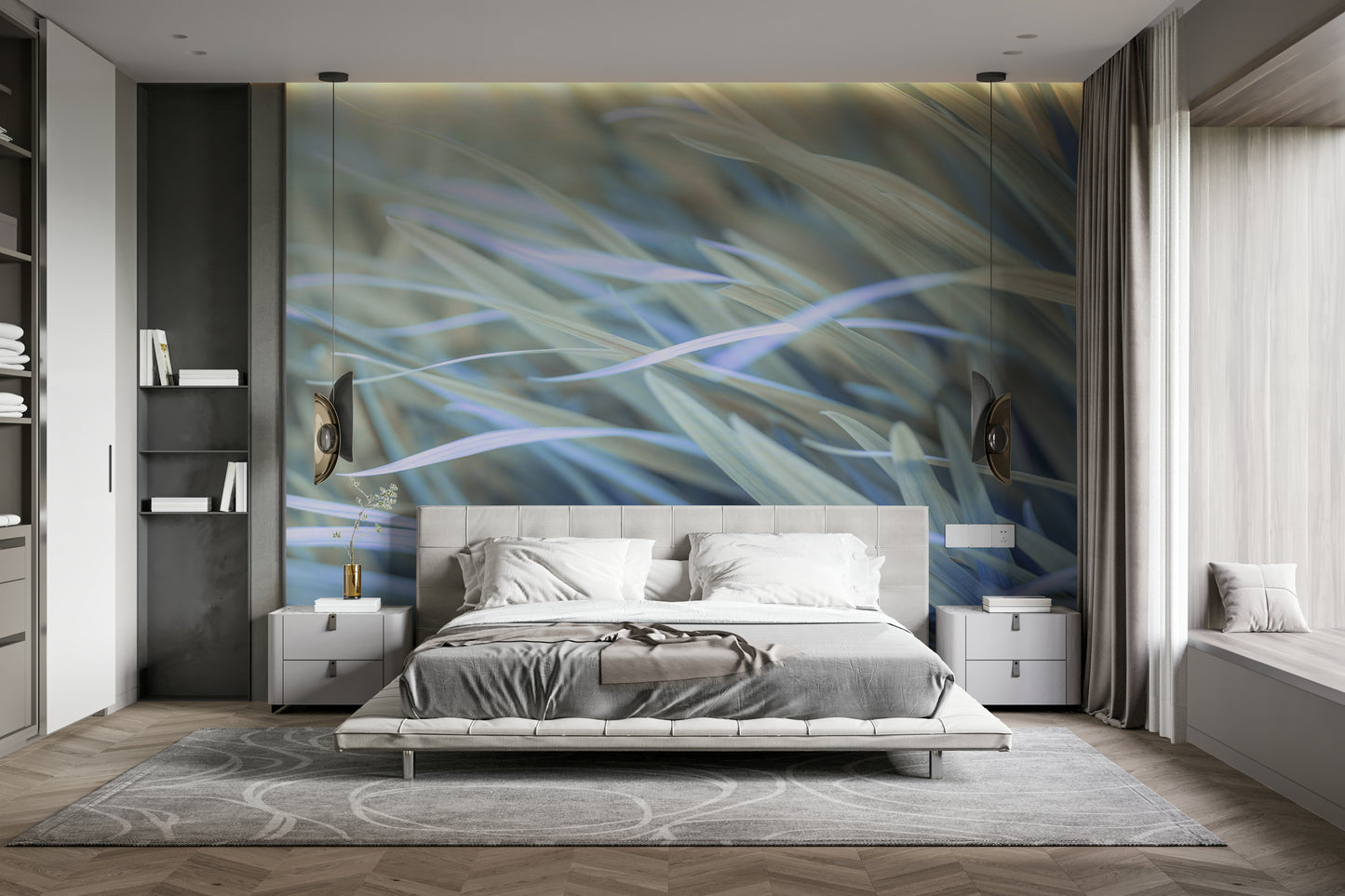 Natural beauty of wavy grass wall mural for interiors

