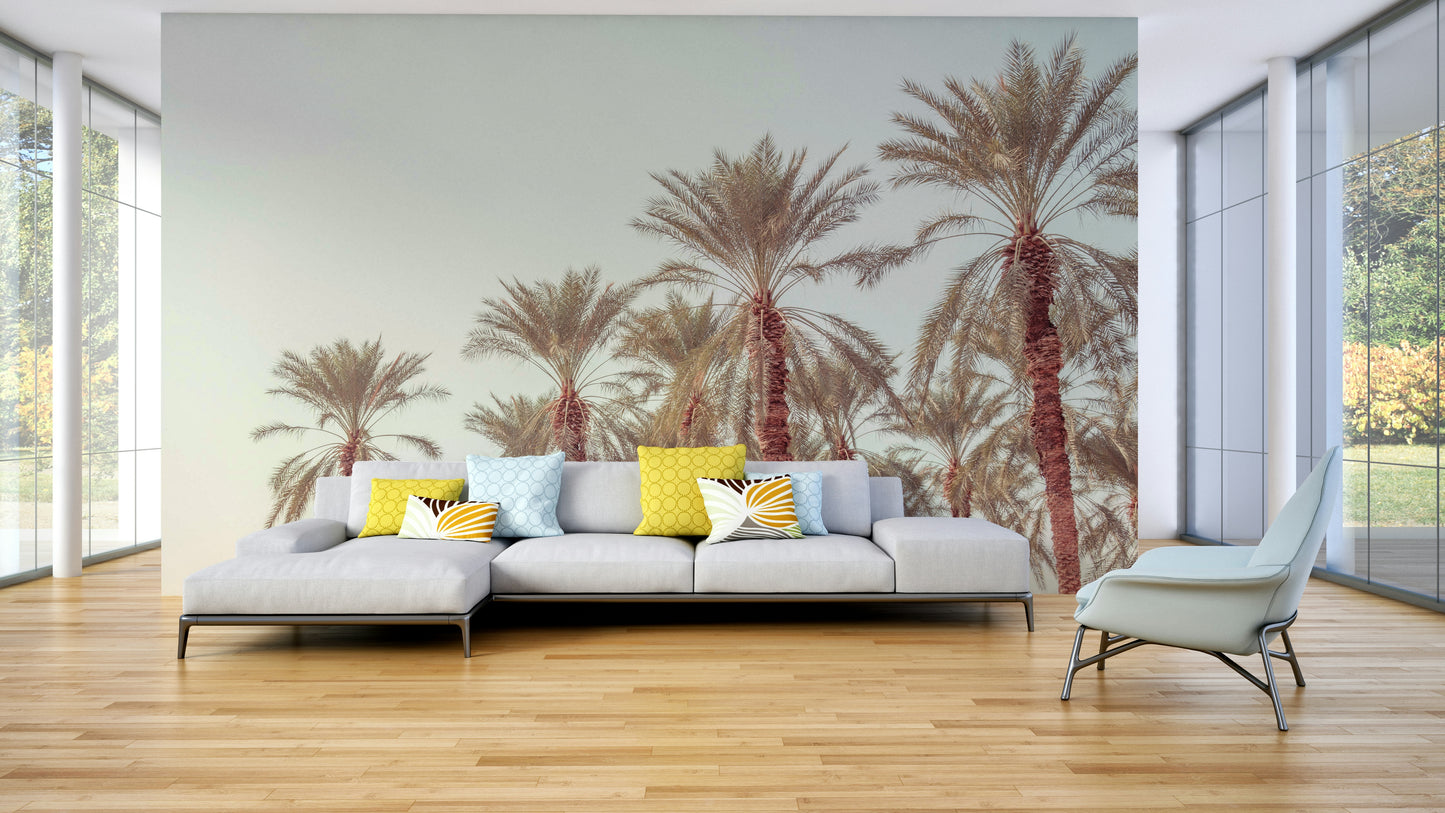 Elegant palm trees mural

