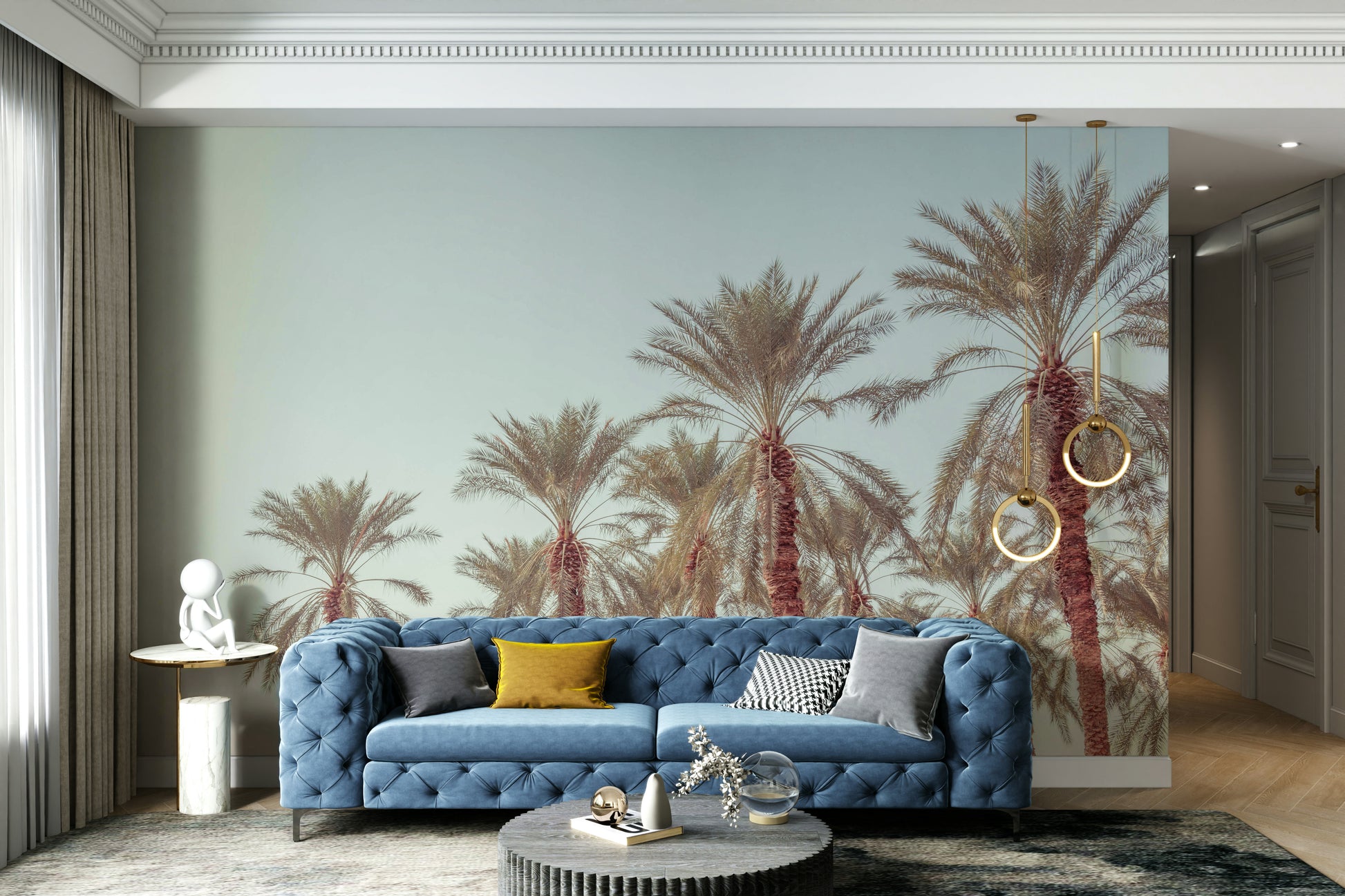 Serenity with palm mural


