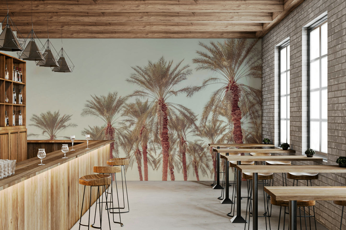 Nature-inspired wall mural

