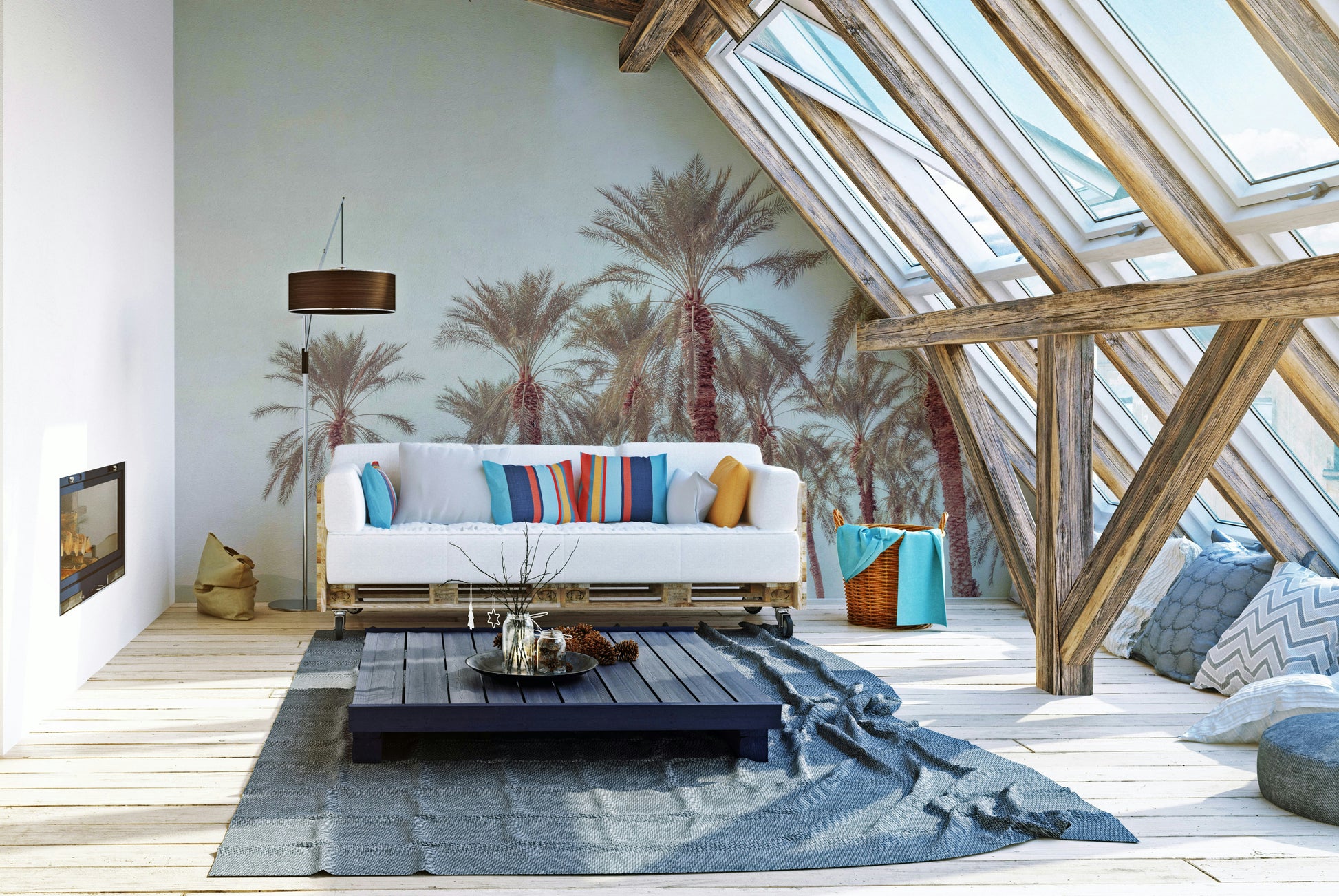 Tropical palm wall mural

