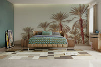 Tranquil palm tree mural

