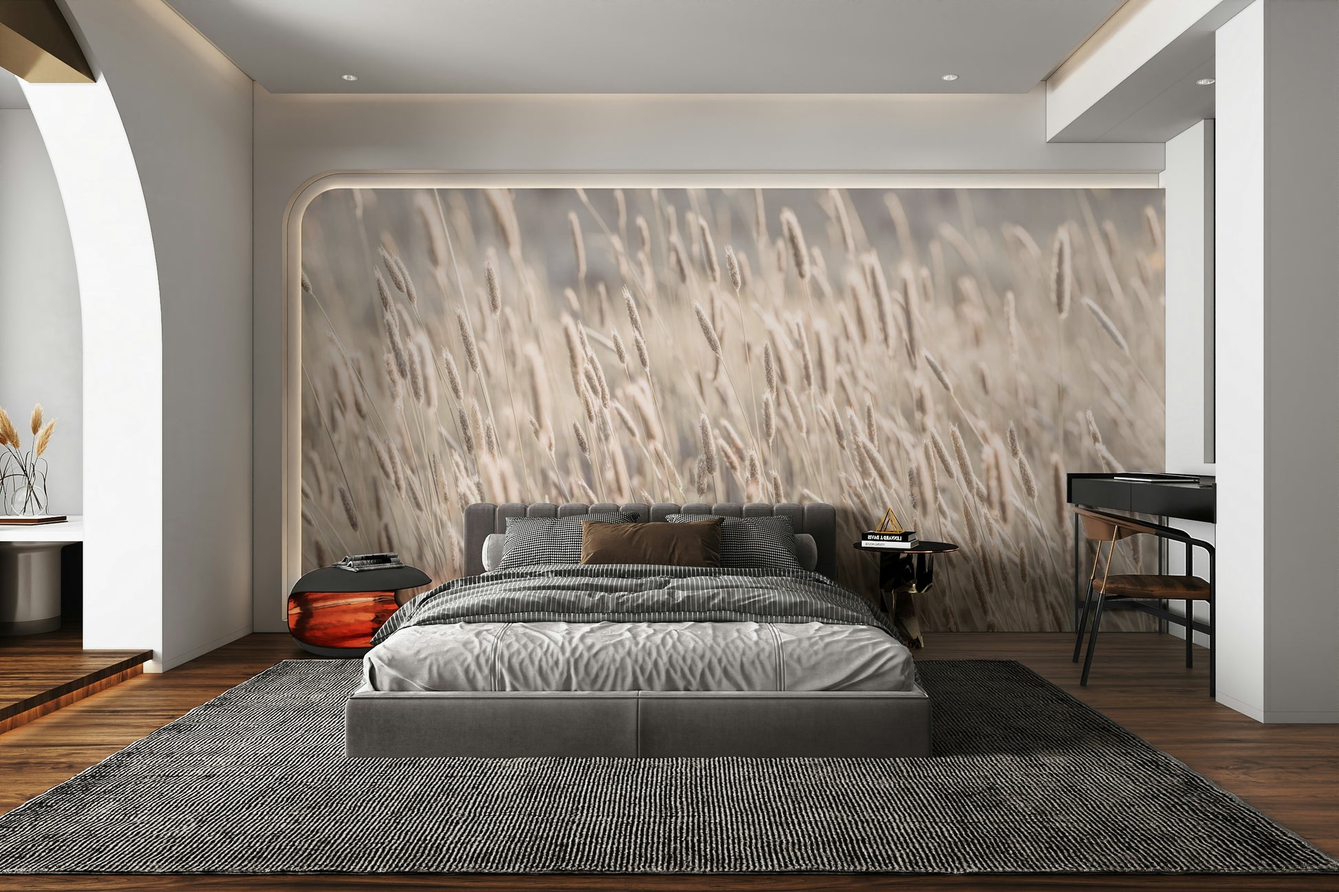 Tranquil meadow design mural

