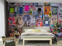 Artistic street wall mural for loft walls

