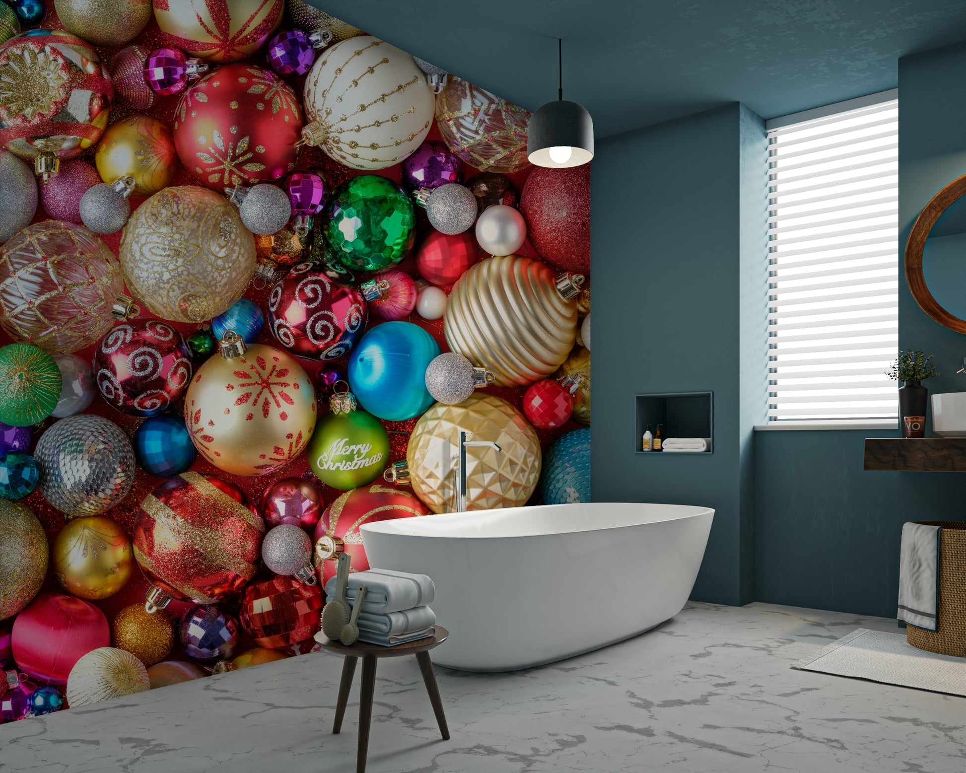 Holiday-themed ornament pattern wallpaper

