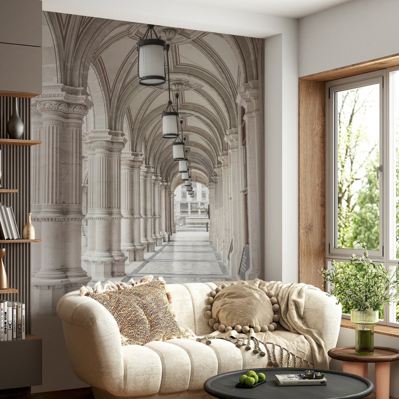 Vienna Opera House mural wallpaper with columns

