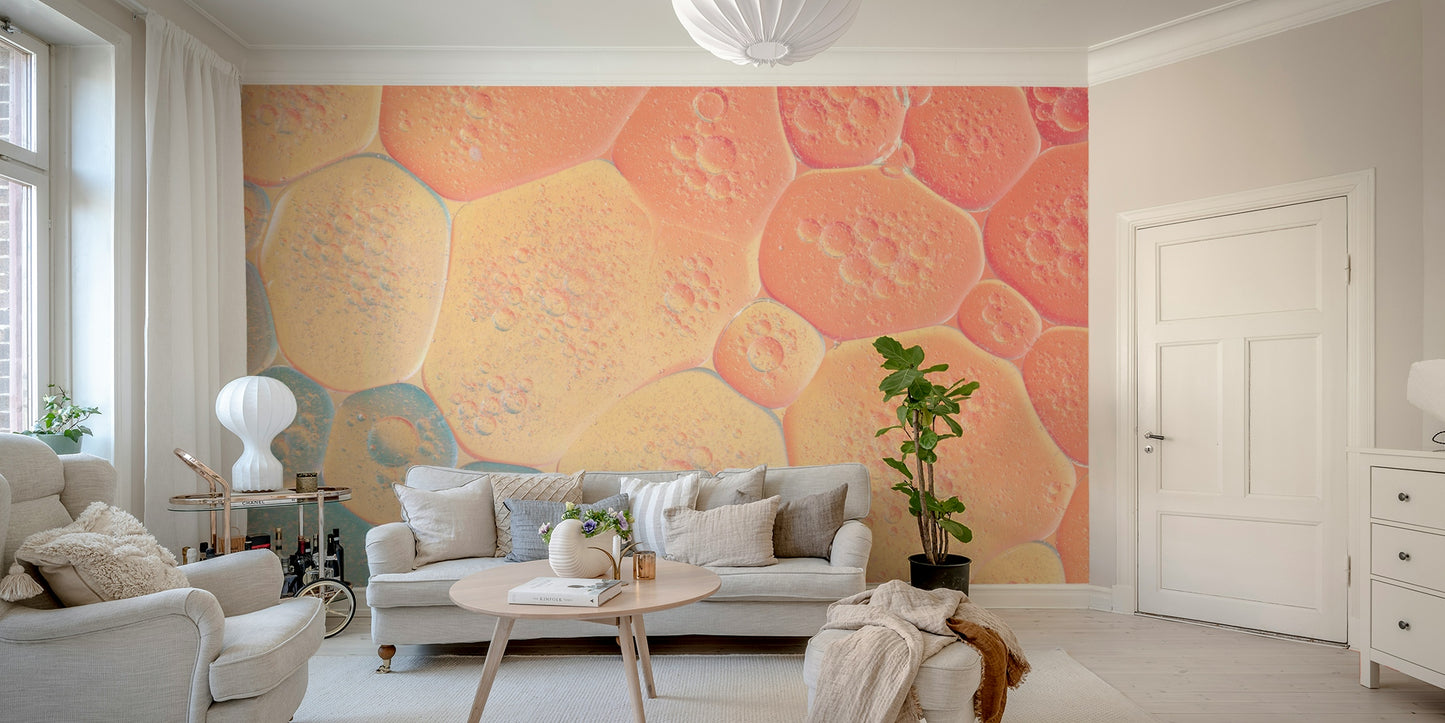 Bubble wall mural with playful colour transitions.


