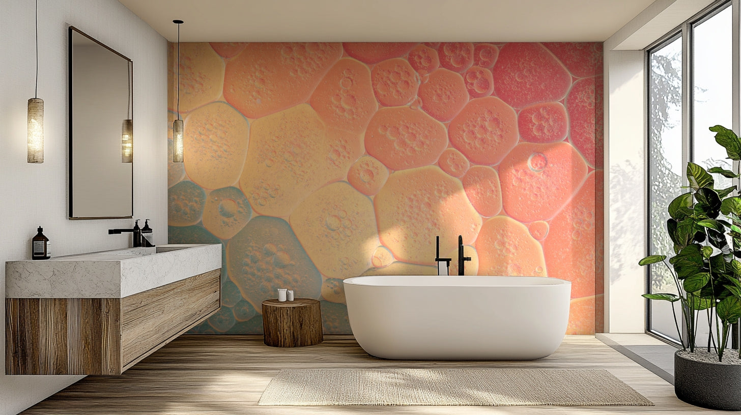 Modern wallpaper featuring pastel foam texture.

