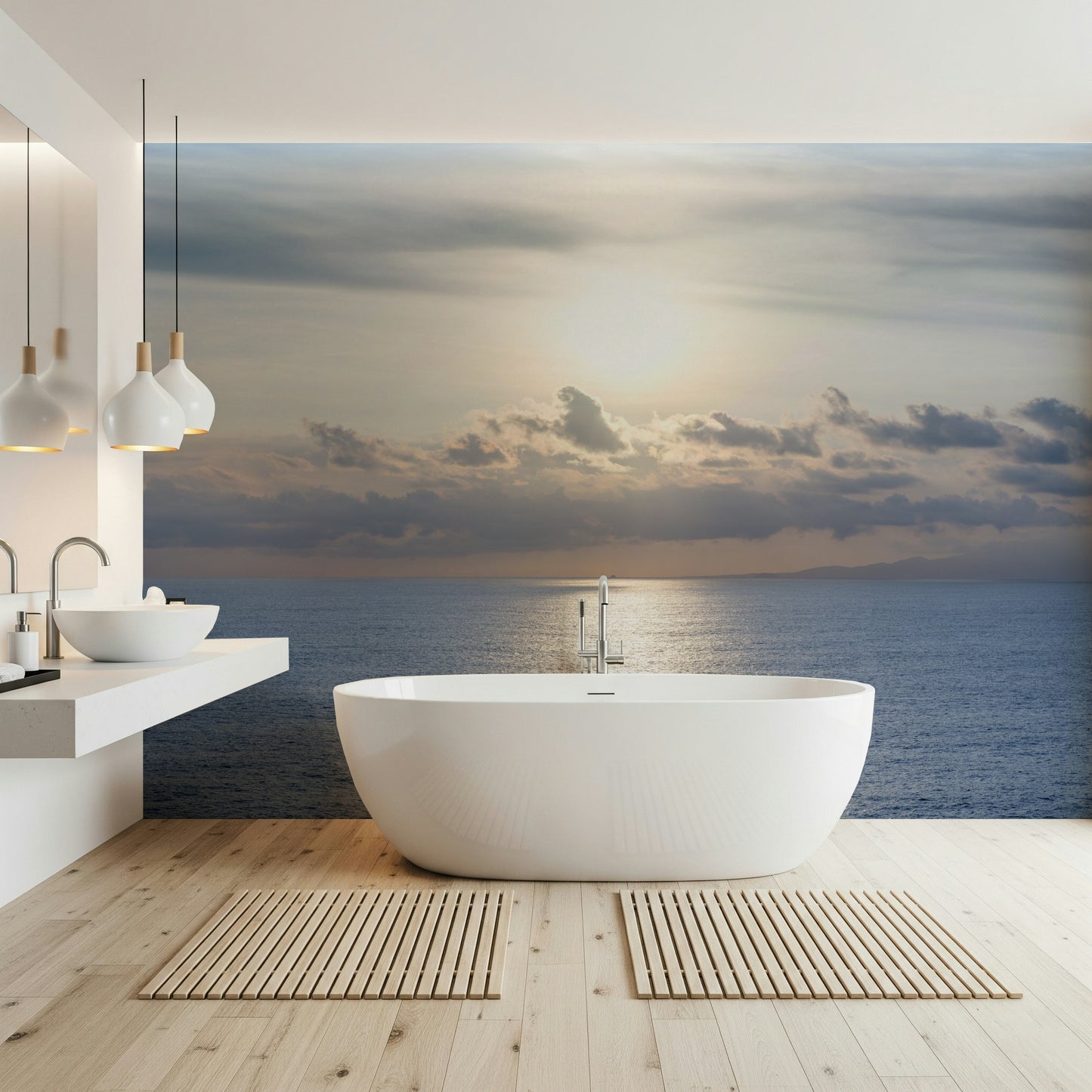 Ocean's Golden Embrace Wall Mural