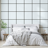Clean grid wallpaper design perfect for minimal interiors.

