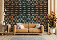 Earthy Tones Triangles mural wallpaper for subtle, modern interiors.

