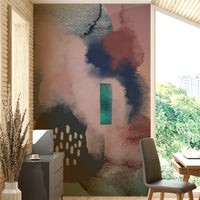 Floating Wall Mural with soft abstract forms and airy flow.

