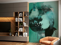 Subtle gradient mural in muted shades for peaceful interiors.


