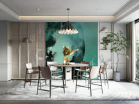 Calming wall mural in warm beige and taupe hues.

