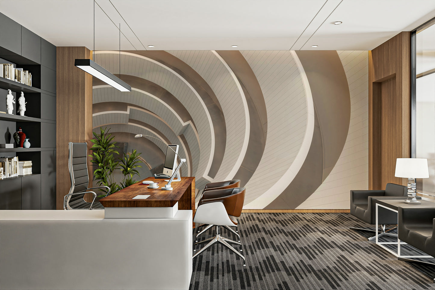 Winding stair depth effect wallpaper

