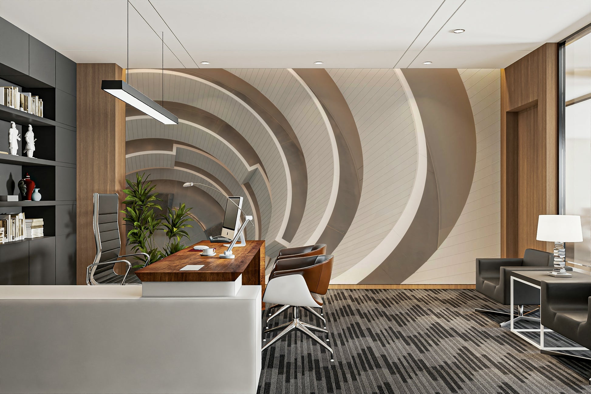 Winding stair depth effect wallpaper

