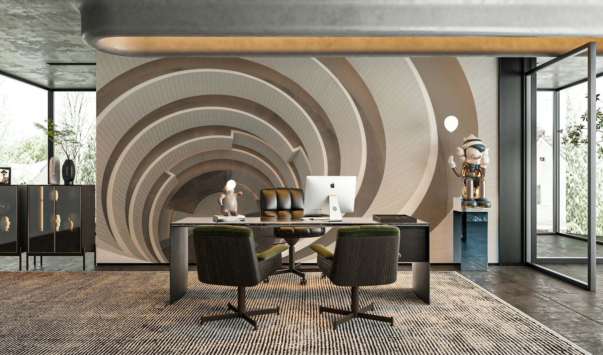 Sleek modern staircase photo mural

