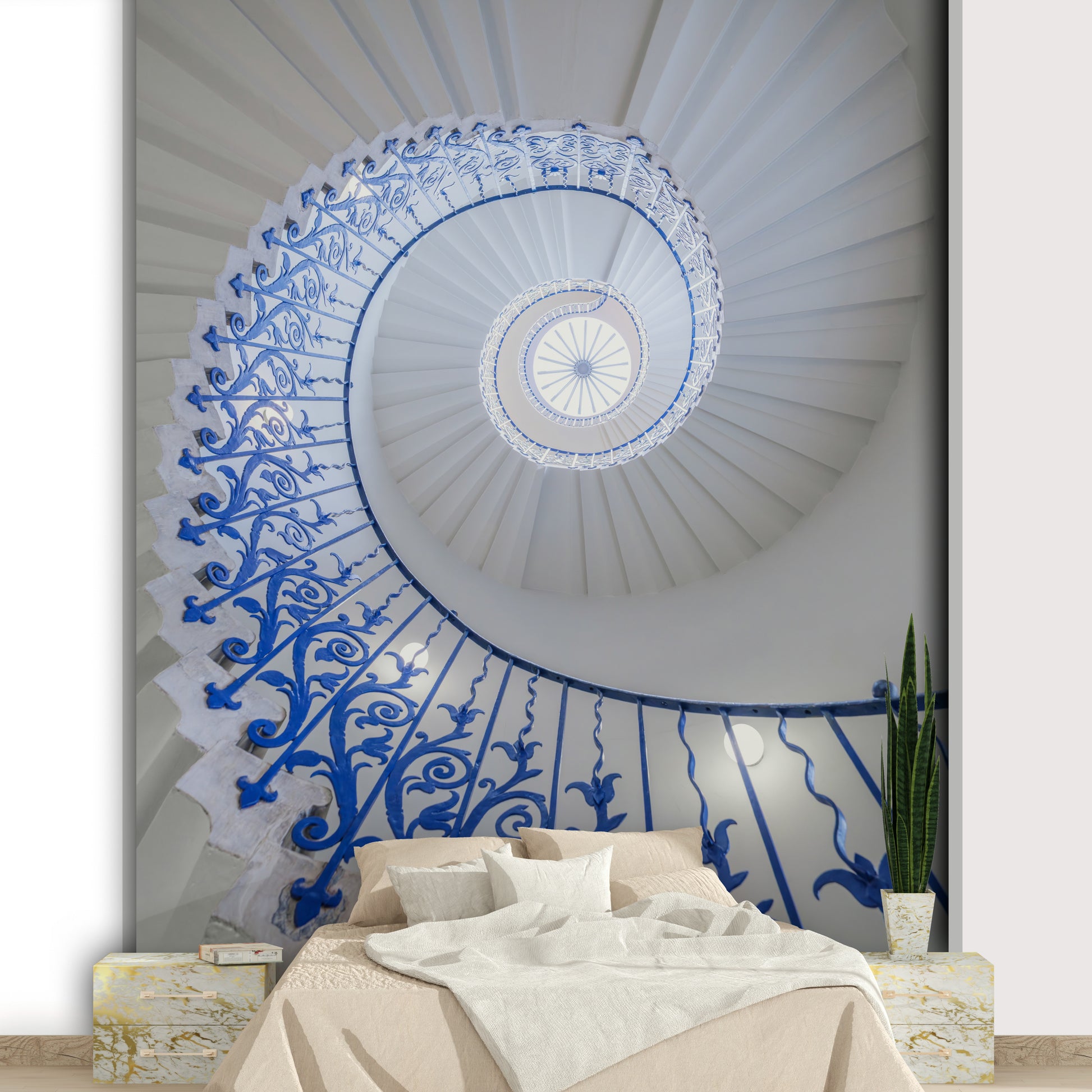 Ethereal spiral stair wall décor

