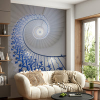 Dynamic staircase with skylight mural

