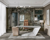 Rustic bike and cafe mural

