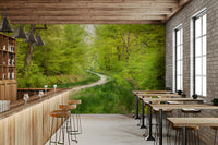 Golden forest mural backdrop

