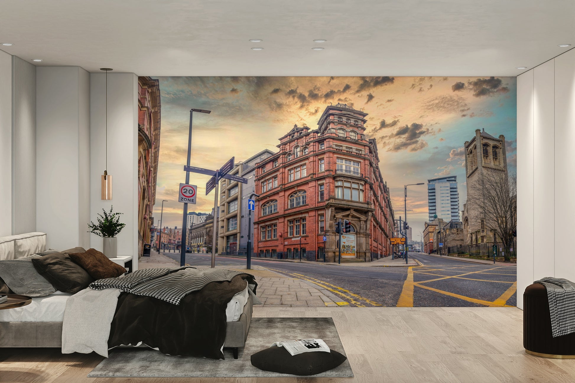 Twilight city mural wallpaper

