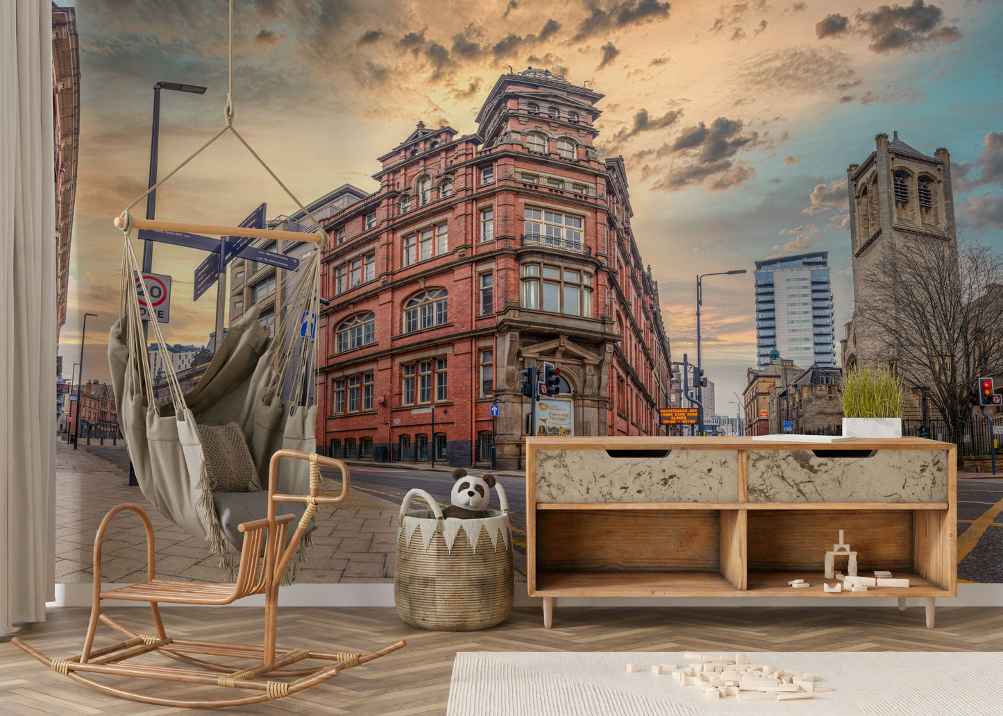 Gaslamp street wallpaper mural

