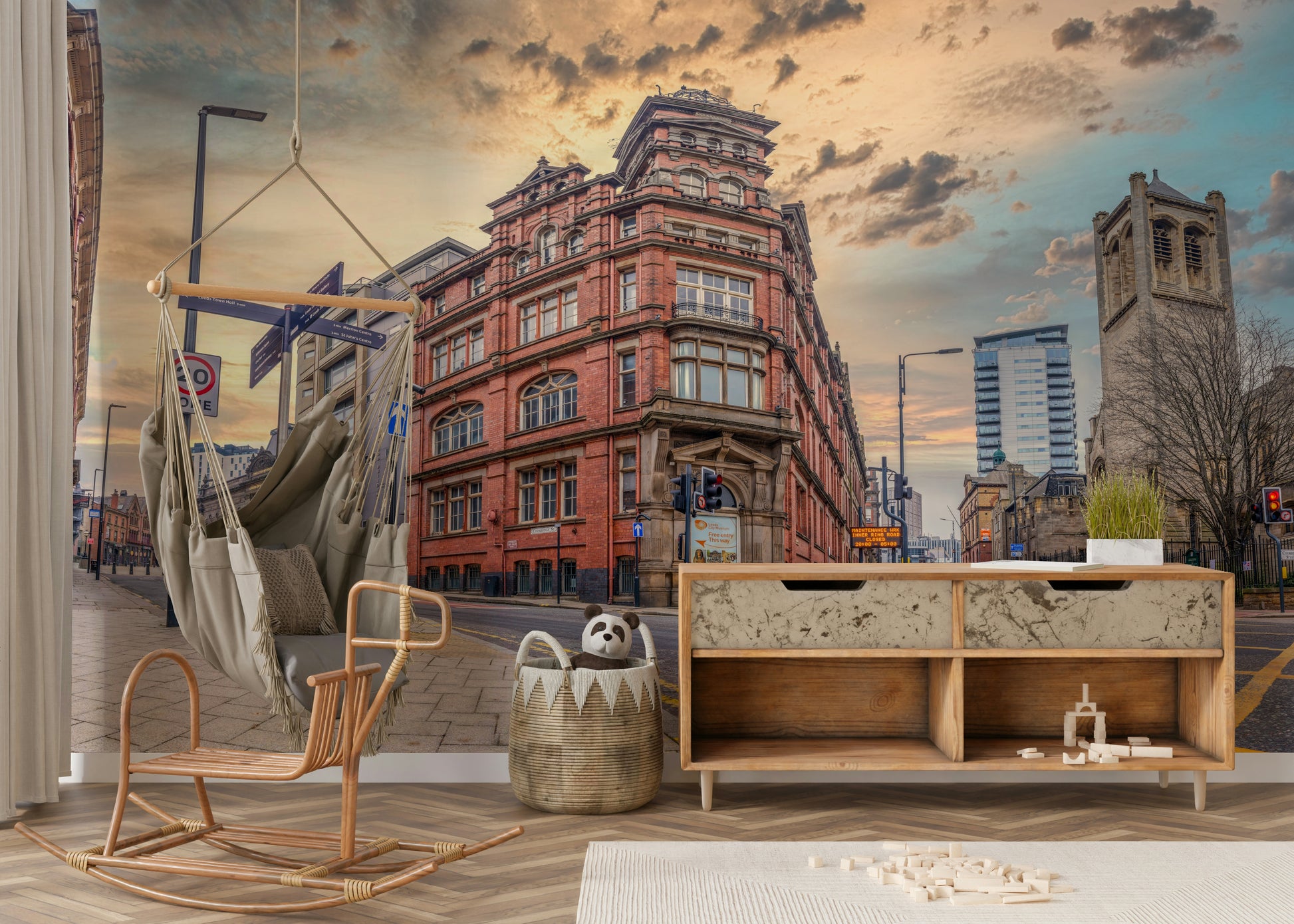 Gaslamp street wallpaper mural

