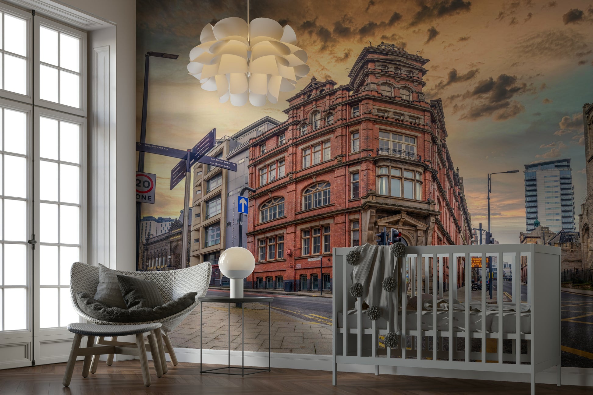 Evening lane wall mural

