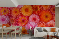 Vintage dahlia floral wall mural

