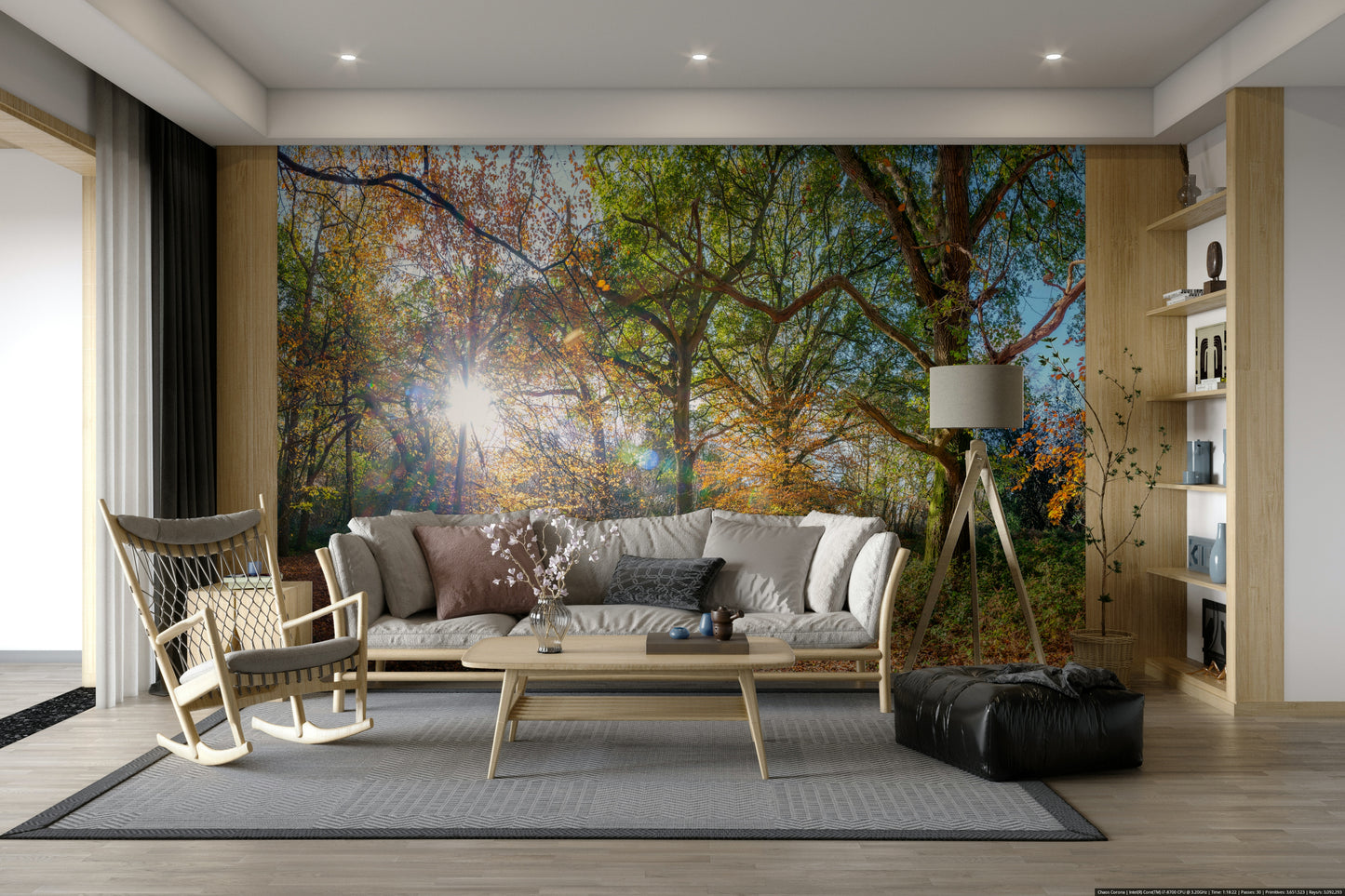 Soft sunlight forest wallpaper

