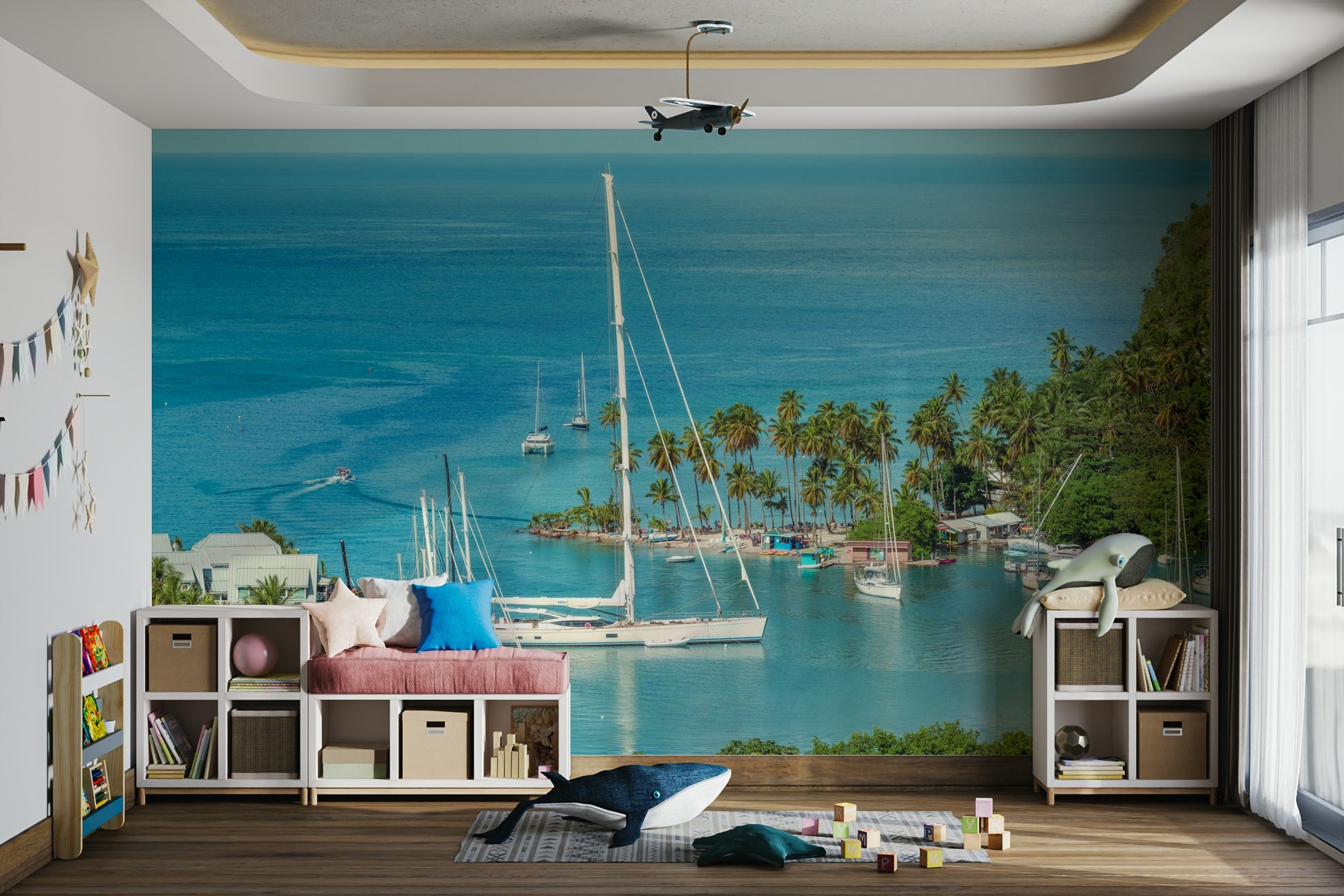 Summer beach scene wallpaper

