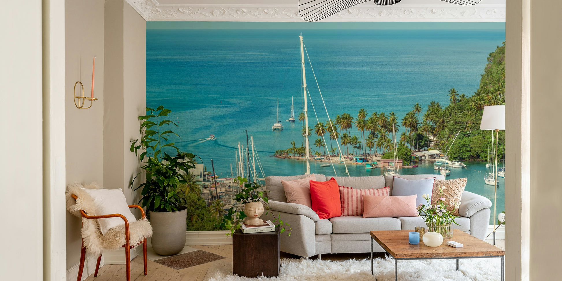 Seaside wall mural design

