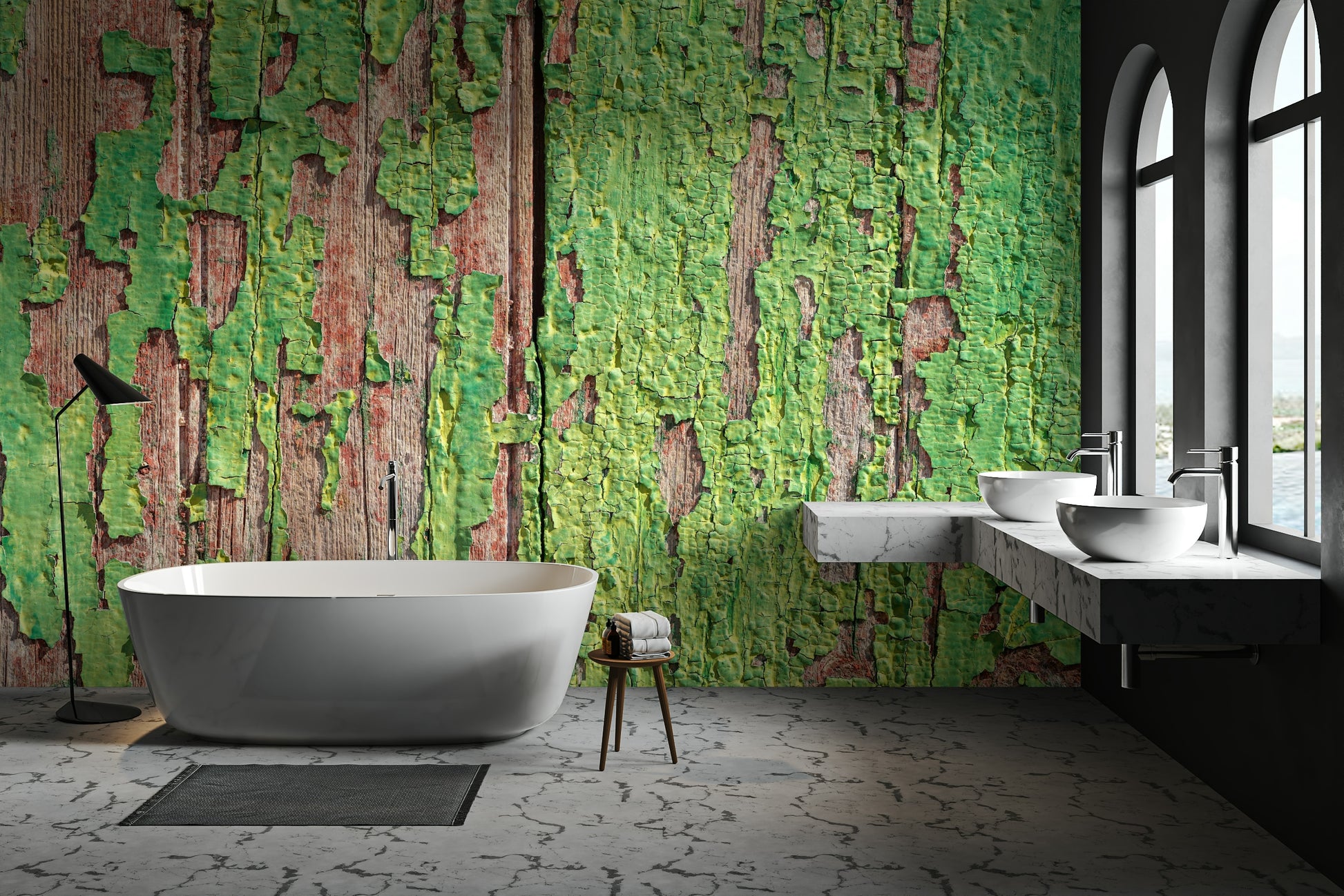 Textured timber wall mural

