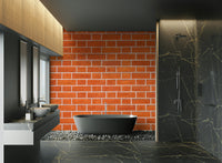 Terracotta brick mural wallpaper

