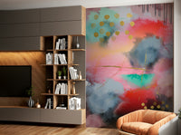 Soft abstract mural wallpaper


