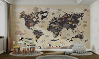 Kids world map wall mural

