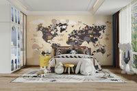 World mural with icons for kids

