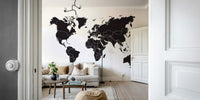 Clean design world map mural

