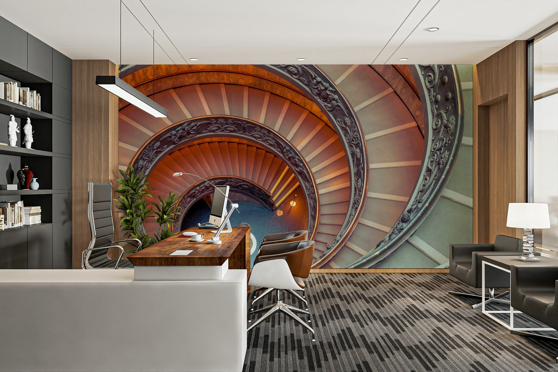 Soft light and form wall mural

