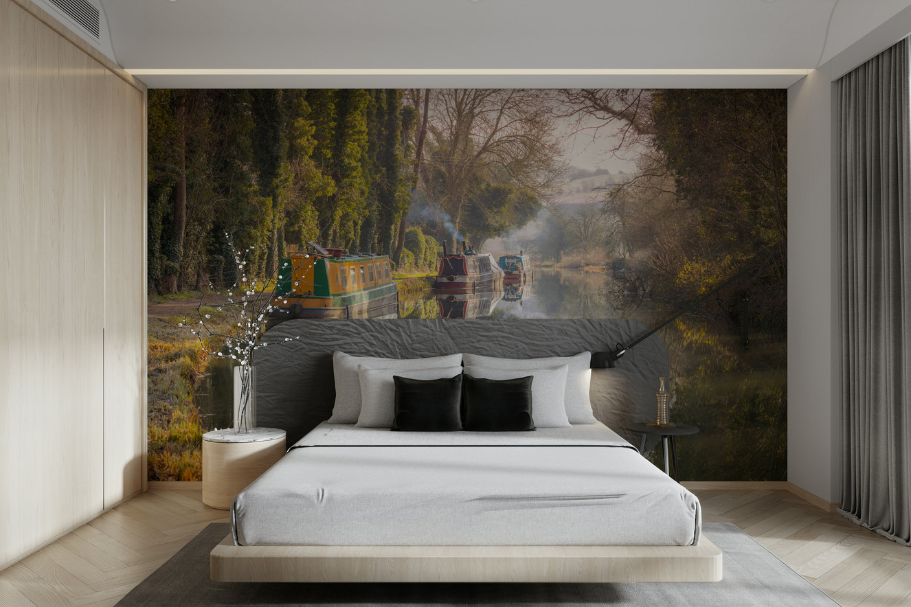 English canal mural wallpaper

